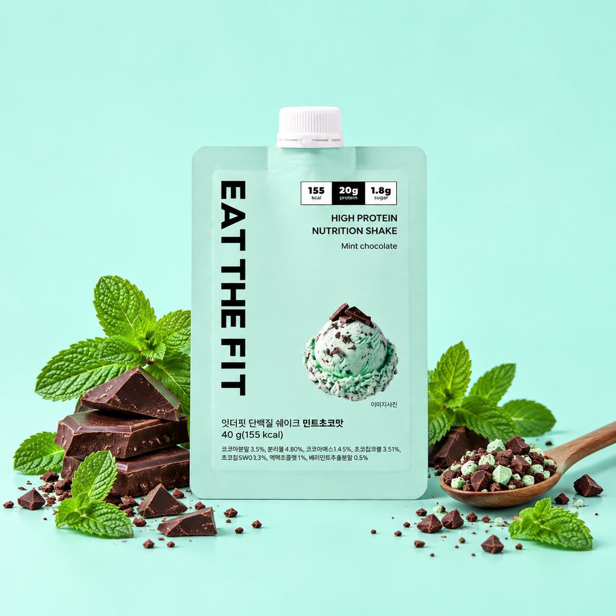 Eat the Fit Protein Shake 280g (7 units) - Mint Choco