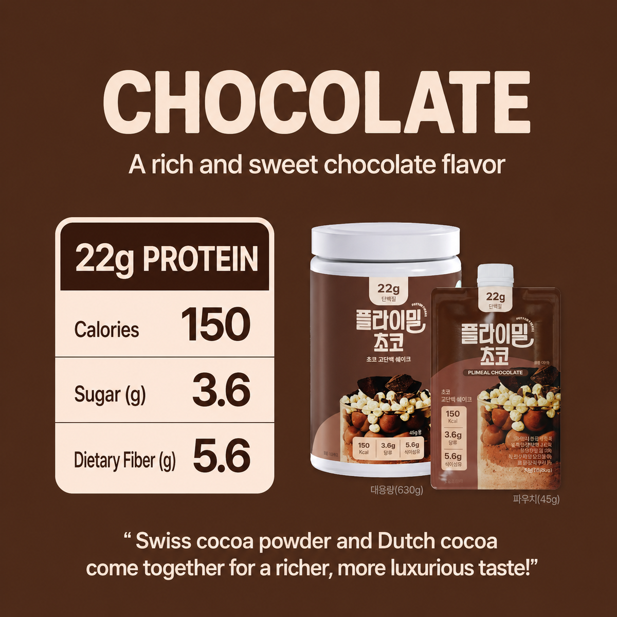 Protein Shake Pouch - Real Chocolate (45g x 7 packs)