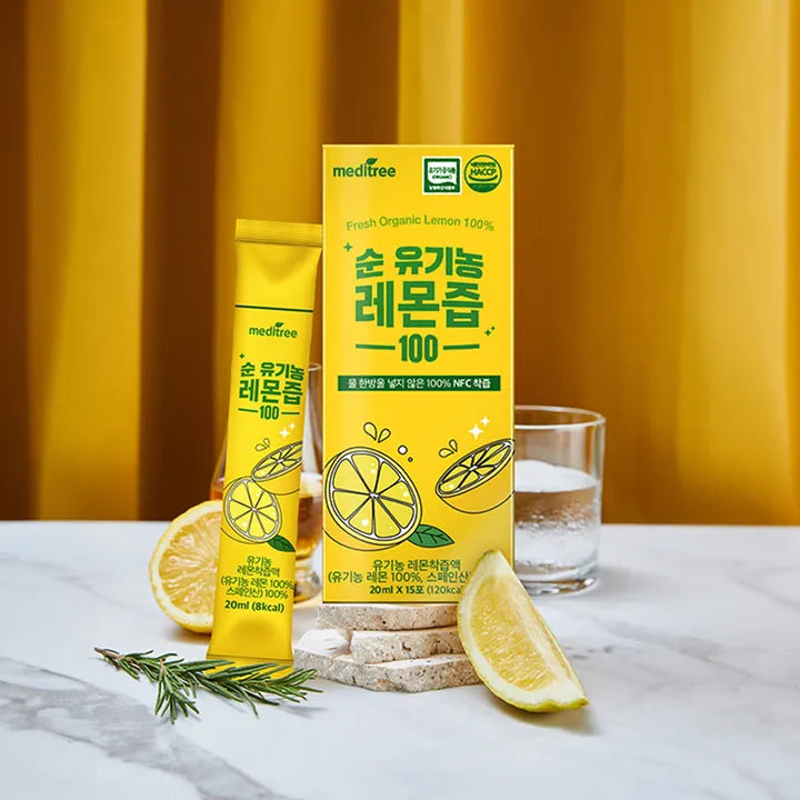 Fresh Organic Lemon Juice 100% 20ml (15 Sticks)