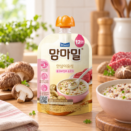 Mamma Meal Safe Baby Food 12M (Shiitake Mushroom & Beef, 100g)