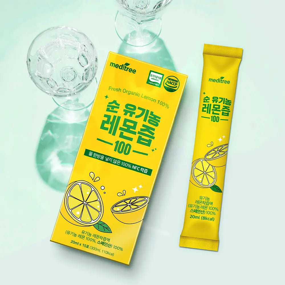 Fresh Organic Lemon Juice 100% 20ml (15 Sticks)