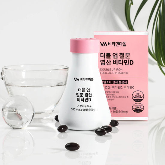 Double Up Iron Folic Acid Vitamin D (500mg x 60 Tablets)