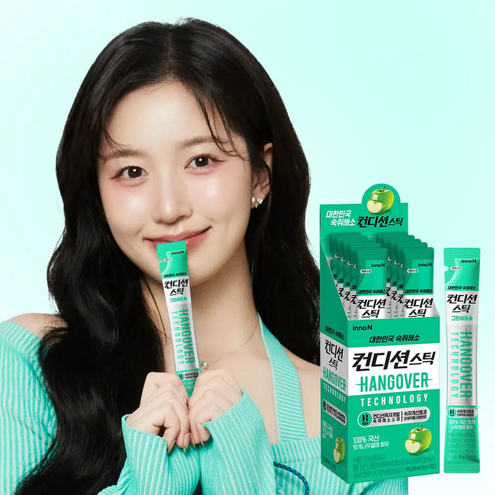 Inno.N Condition Hangover Relief Jelly Sticks Green Apple box