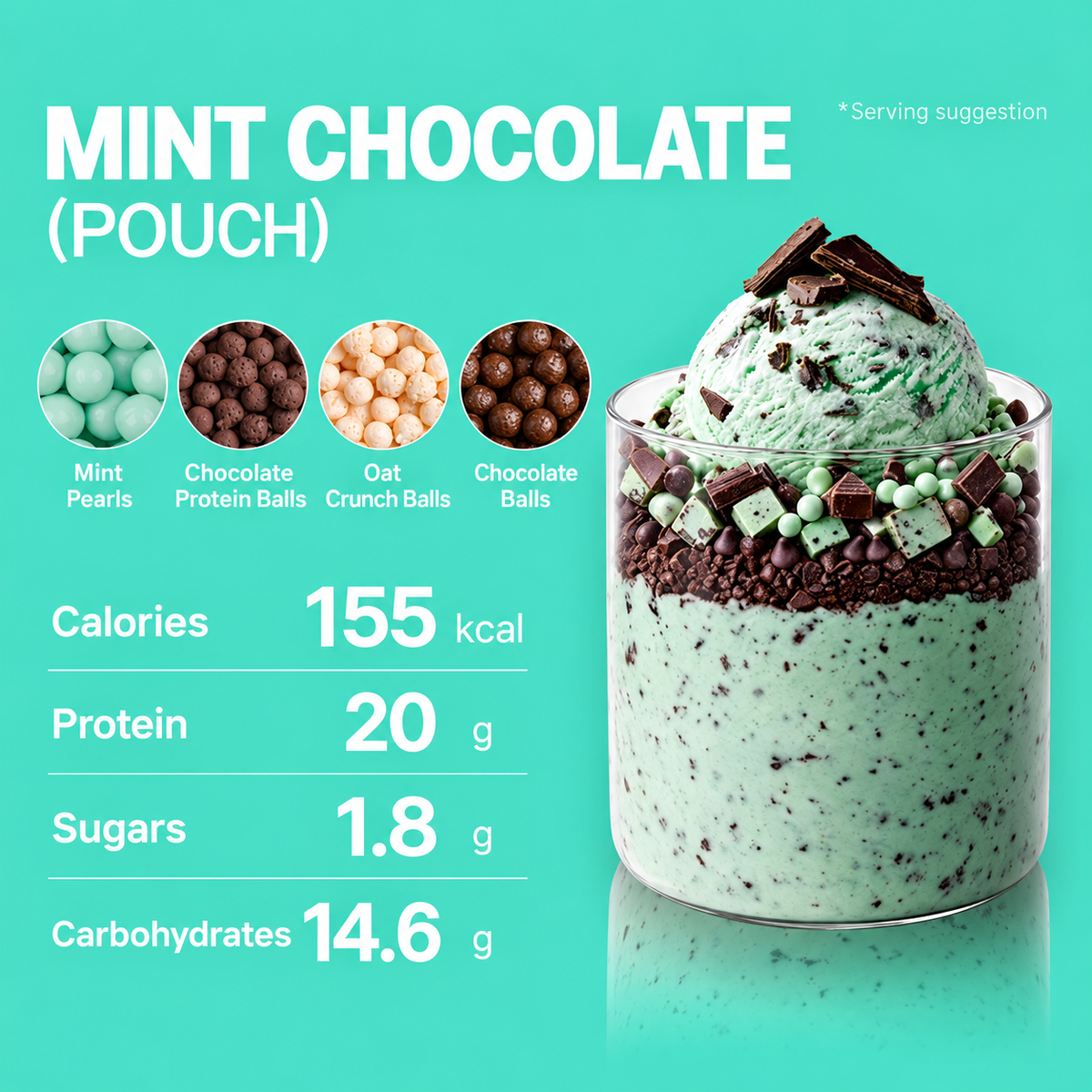 Eat the Fit Protein Shake 280g (7 units) - Mint Choco