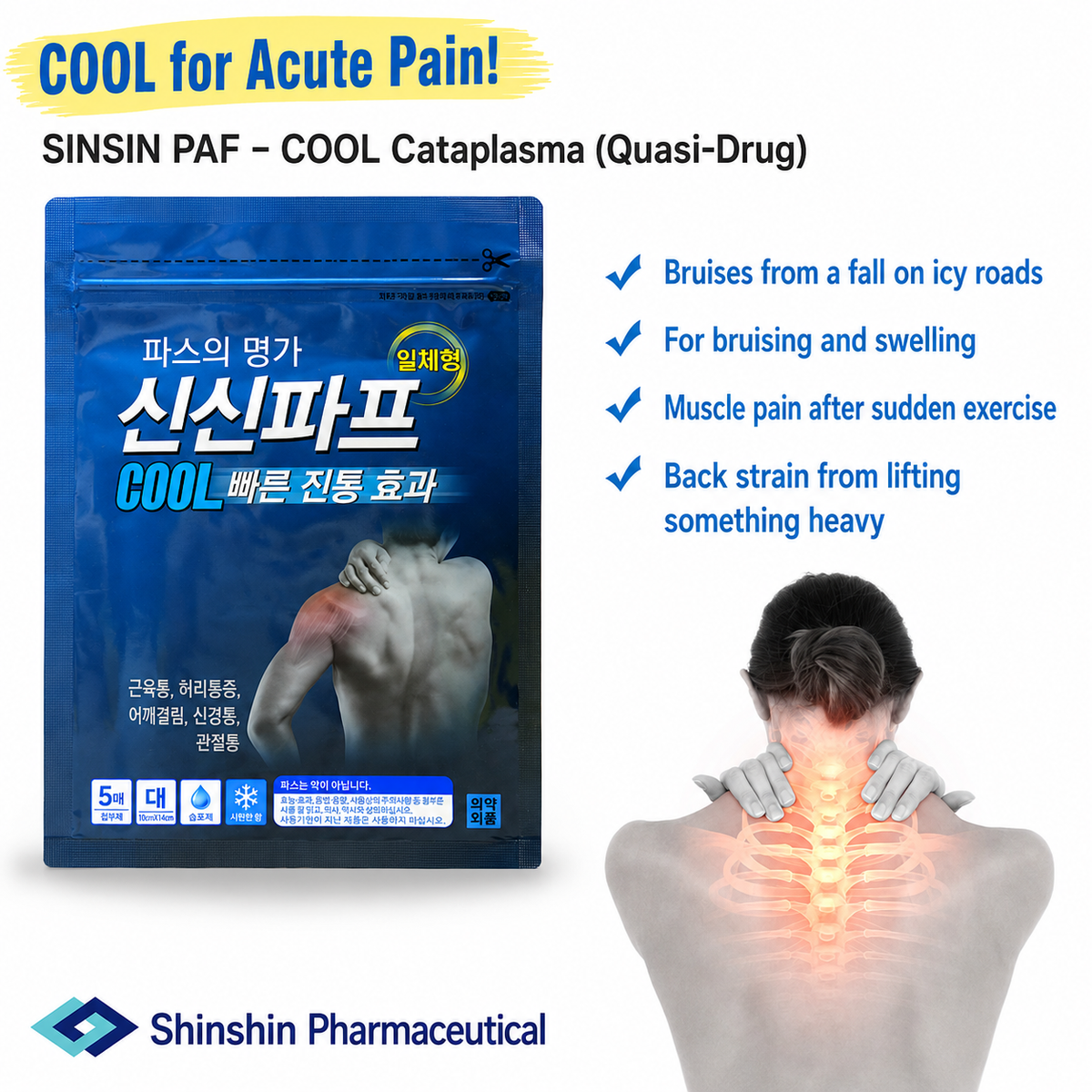 Cool Pain Relief Patch (1 Pack, 5 Sheets)