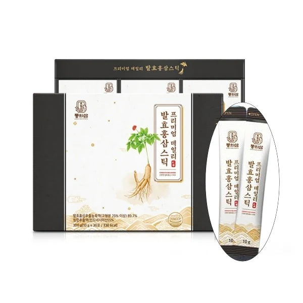 Premium Daily Fermented Red Ginseng 1 Box (300g, 30 Sticks)