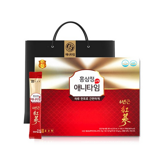 Red Ginseng Extract Anytime 1 Box (300 ml, 30 Sticks, White/Red)