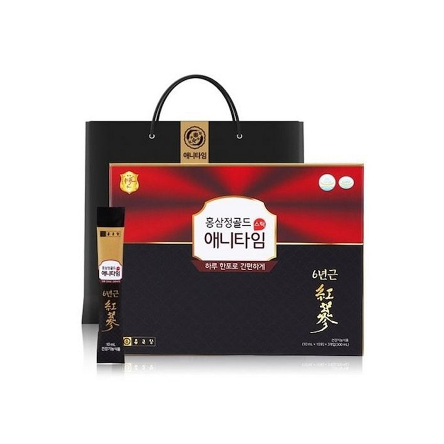 Chong Kun Dang Red Ginseng Gold Anytime box and liquid sticks