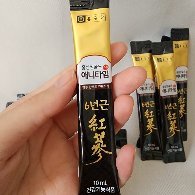 Premium Korea's Red Ginseng Gold Anytime Stick 1.6kg (10ml x 90 Sticks, 3 Boxes)