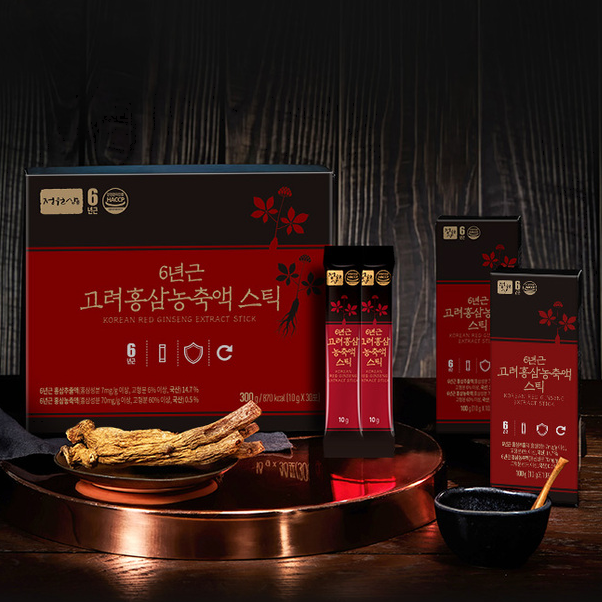 6-Year-Old Korean Red Ginseng Extract 1 Box (300g, 30 Sticks)