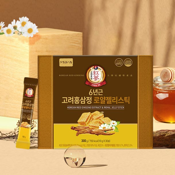Korean Red Ginseng Extract & Royal Jelly 1 Box (300g, 30 Sticks)