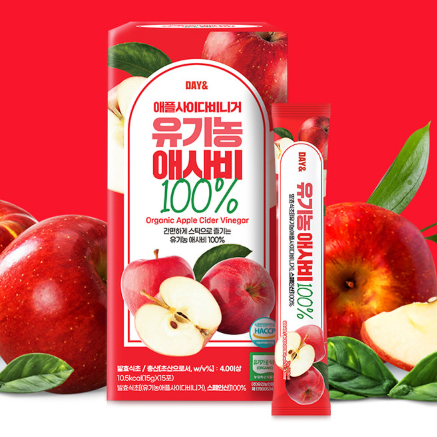 Day & Kombucha Organic Apple Cider Vinegar 1 Box  (15g x 15 sticks)