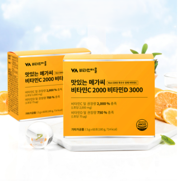 Delicious Mega C High Dose Vitamin C 2000 Vitamin D 3000 (3g x 60 packets)