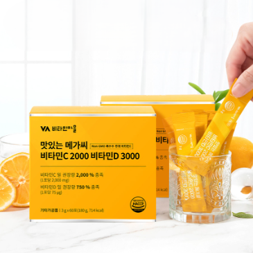 Delicious Mega C High Dose Vitamin C 2000 Vitamin D 3000 (3g x 60 packets)