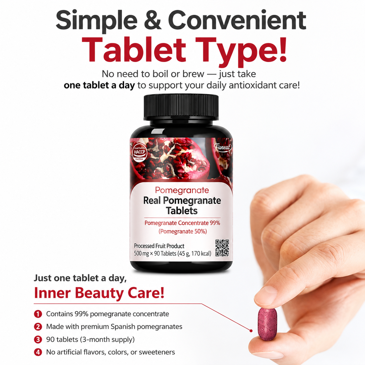 Real Pomegranate 1 Pack (500mg x 90 Tablets)