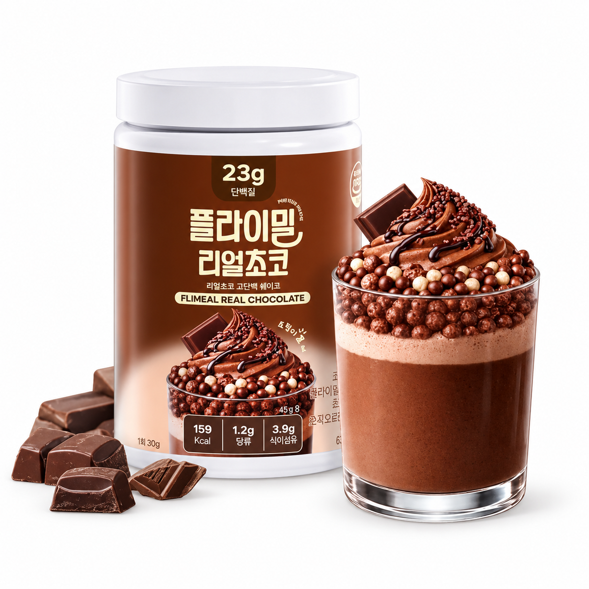 Protein Shake Real Chocolate 630g