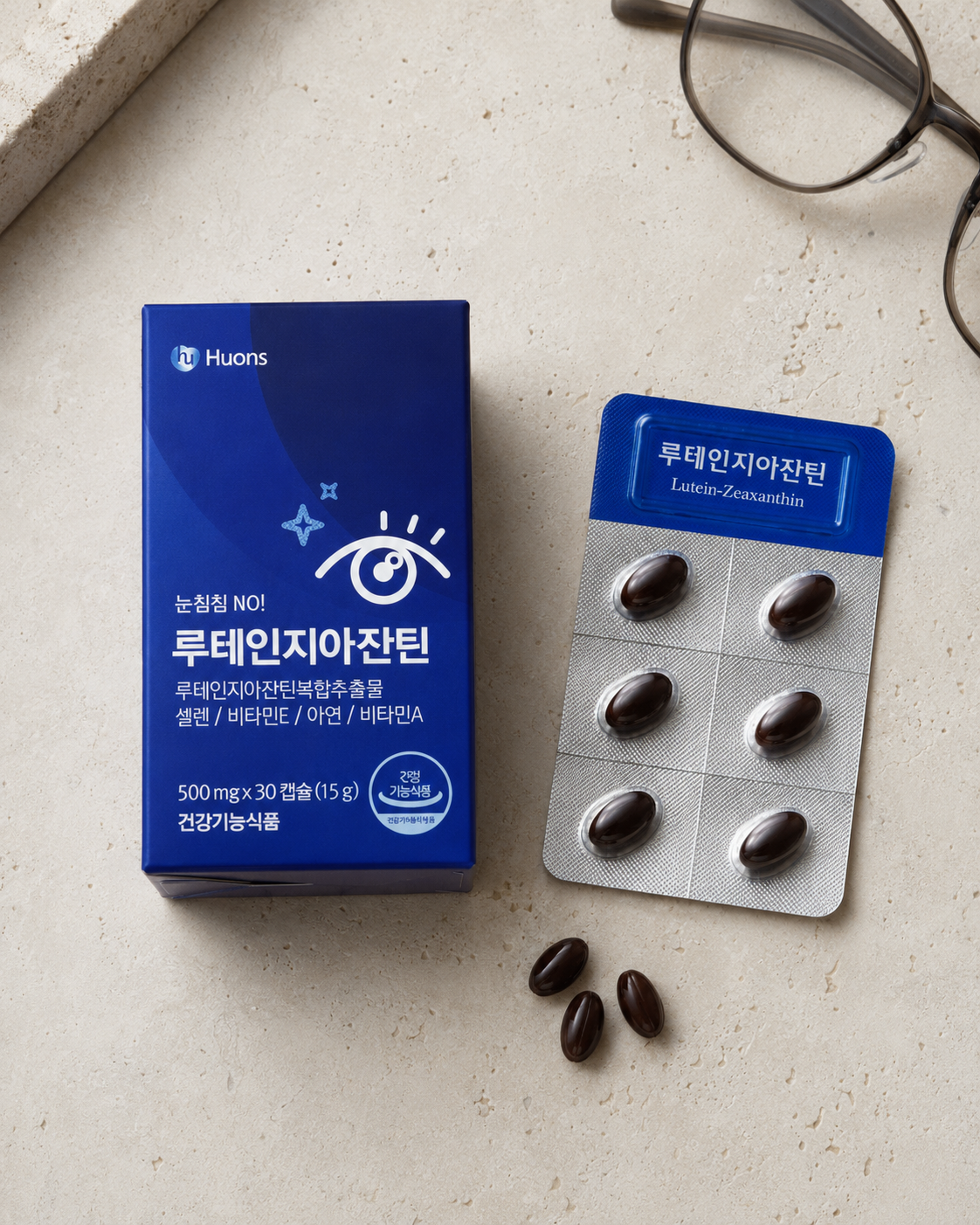 Huons Lutein Zeaxanthin – 500mg × 30 Soft Capsules (15g)