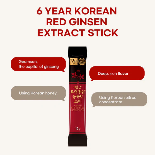 6-Year-Old Korean Red Ginseng Extract 1 Box (300g, 30 Sticks)